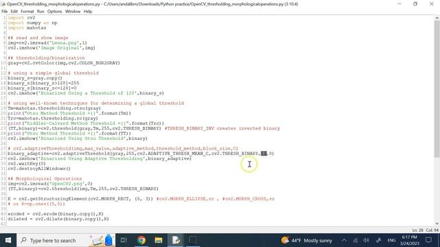 OpenCV: Binarization and Morphological Operators смотреть онлайн