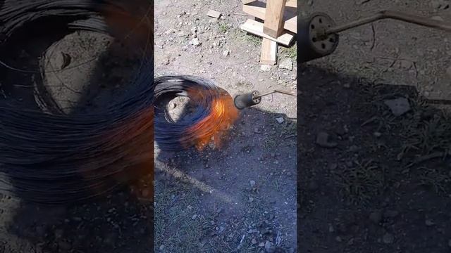 обжигаем вязальную проволоку. смотреть онлайн