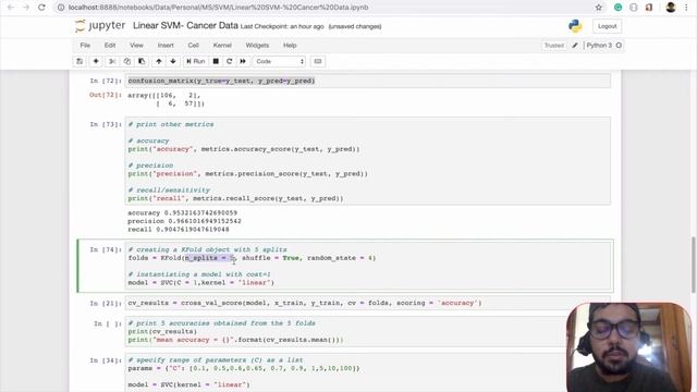 ML-36| Linear SVM Python Implementation - Cancer Dataset смотреть онлайн