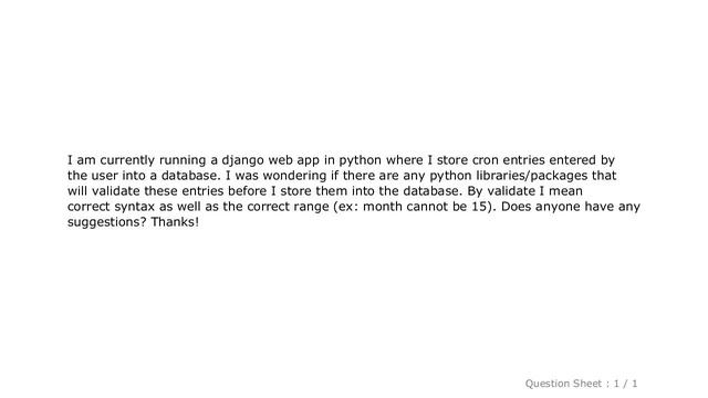 Django : Cron parser and validation in python смотреть онлайн