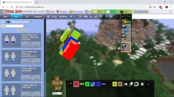 Create a Minecraft skin with Nova Skin