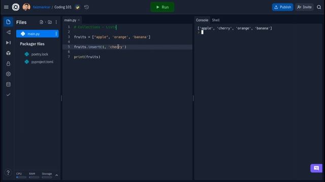 Coding 101 with python: Collections - list смотреть онлайн