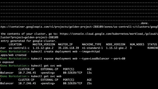 Google Kubernetes Engine - Creating a Cluster and running an application смотреть онлайн