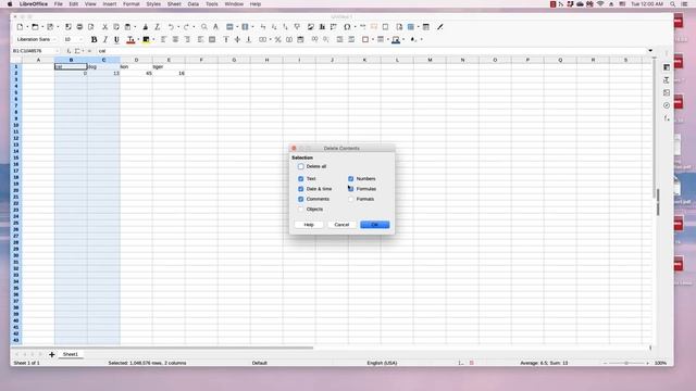 LibreOffice Calc: Deleting contents in multiple cells смотреть онлайн