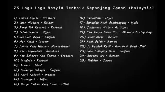 Koleksi lagu lagu nasyid terbaik sepanjang zaman malaysia смотреть онлайн