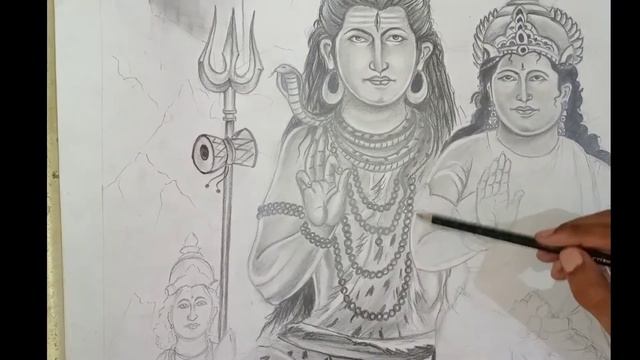 Lord shiva and family sketch/how to draw shiva and family shading drawing/timelapse video ? смотреть онлайн