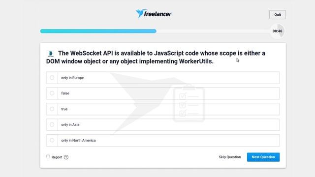 Freelancer - HTML5 WebSockets - level 1 - test (75%) смотреть онлайн