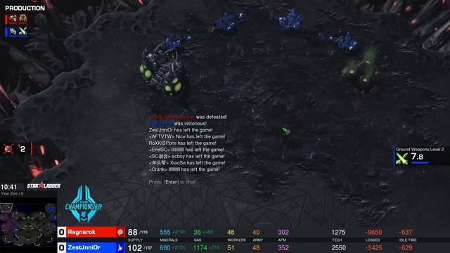 China Team Championship - Day 5 Match 1 Set 2: Patience (P) vs RagnaroK (Z) смотреть онлайн
