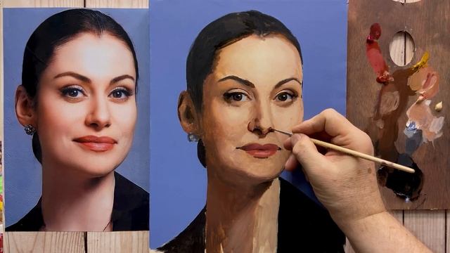 OIL ON CANVAS PORTRAIT | I MADE A BIG MISTAKE | HOW DID I FIX IT? | SKETCH IN 2 HOURS | TIME-LAPSE смотреть онлайн