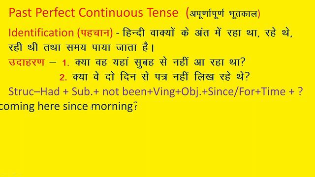 Tense, Past Tense, Past Perfect Continuous Tense, Interrogative Negative Sentence, English Grammar смотреть онлайн