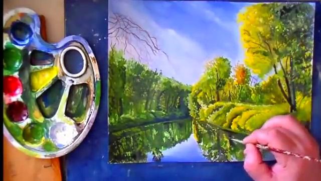 Как рисовать природу. Как нарисовать дерево. Как нарисовать пейзаж смотреть онлайн