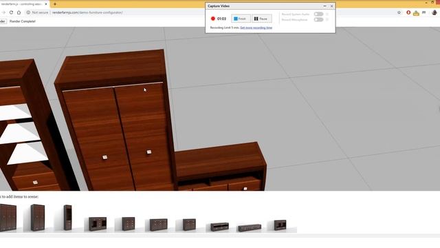 Three.js Furniture Configurator Photorealistic Rendering Demo