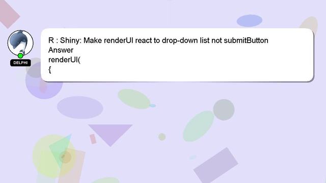 R : Shiny: Make renderUI react to drop-down list not submitButton смотреть онлайн
