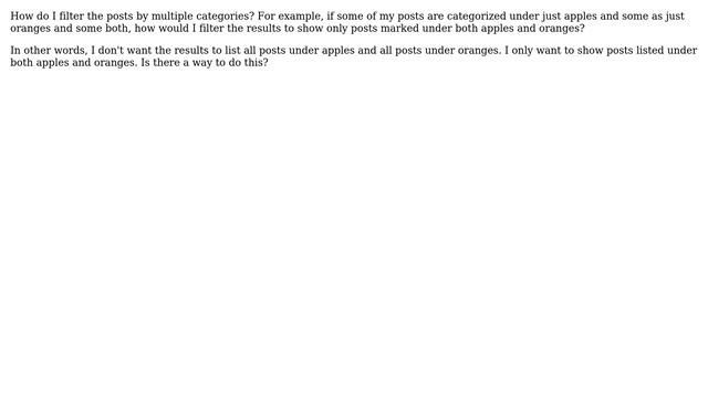 Wordpress: Filter posts under multiple categories? смотреть онлайн