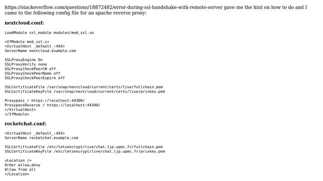 combinging Rocketchat and Nextcloud installed with snap on one server, same port смотреть онлайн