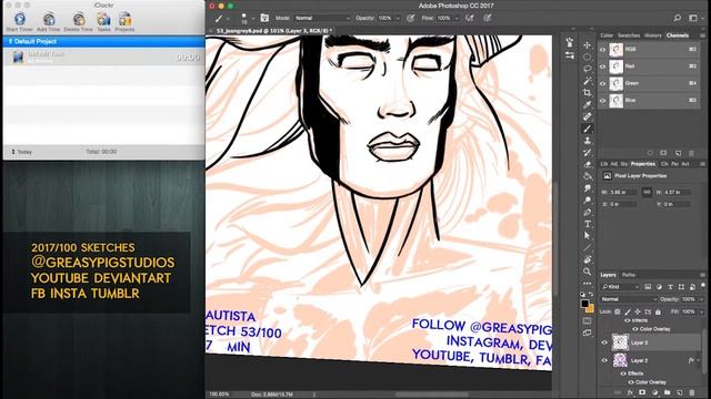 Arvin Bautista Sketches 2017 53/100: Jean Grey Inks