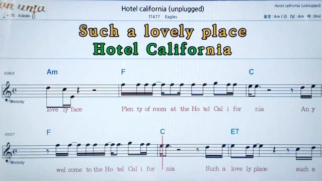 Hotel california/Eagles💖팝송: 악보, 코드, ,가사,Karaoke*카라오케 반주Hotel смотреть онлайн