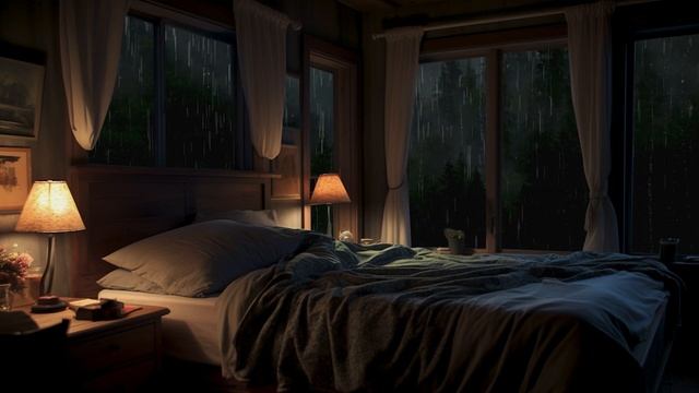 Goodbye Stress to Sleeping on your Bed at Rainy Night | Rain sounds for Sleeping. Relaxing Sounds смотреть онлайн