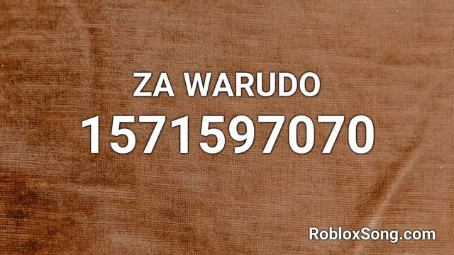 ZA WARUDO Roblox ID - Roblox Music Code смотреть онлайн