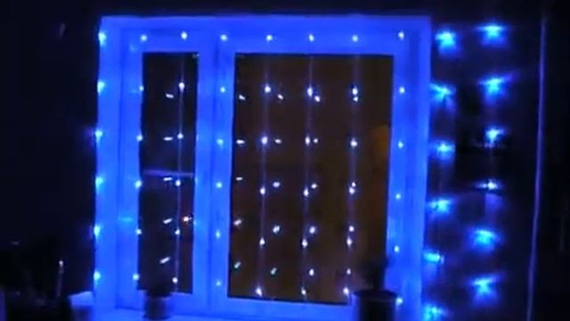 Гирлянда-штора (синий цвет) смотреть онлайн