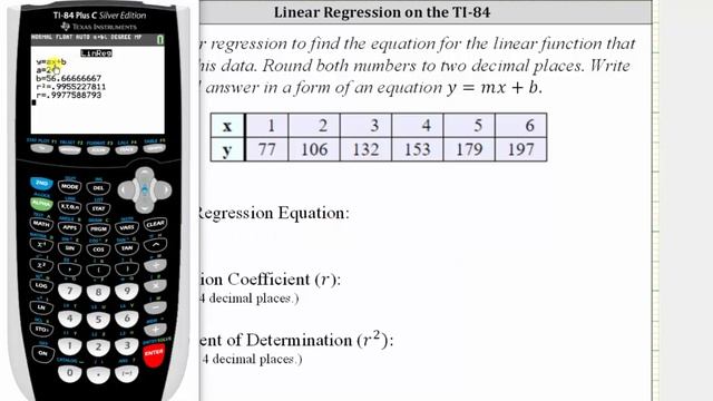 TI-84: Linear Regression, r and r-squared смотреть онлайн
