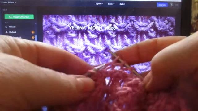 Узор-мережка из промежуточных петель. смотреть онлайн