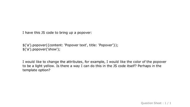 jQuery : How to change the color of a Bootstrap popover in JavaScript смотреть онлайн