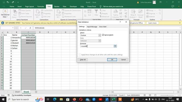 Excel Tutorial - Prevent Duplicate Value Entries | Usha Computer Education and Academics смотреть онлайн