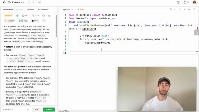 1152. Analyze User Website Visit Pattern - Python LeetCode Solution смотреть онлайн