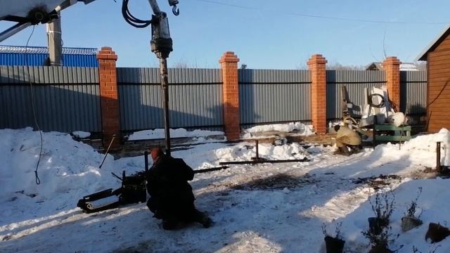 Установка винтовых свой под навес