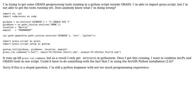 GIS: GRASS Geoprocessing in Python Script смотреть онлайн