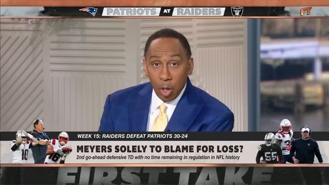 Absence of intellect! - Stephen A. blasts the Patriots for losing to the Raiders | First Take смотреть онлайн