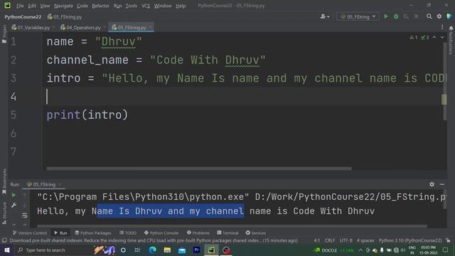 #09 F-String In Python || Python Complete Course For Absolute Beginners || Python Tutorial In Hind смотреть онлайн