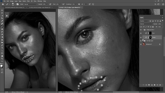Create Retouching Actions - BW Help Layer / Dodge & Burn ( Photoshop ) смотреть онлайн