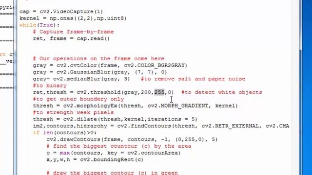 OpenCV Python findcontours and drawcontours | find biggest Object using webcam OpenCV Python смотреть онлайн