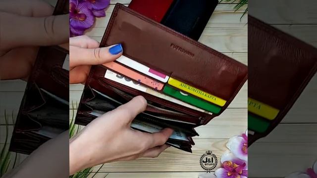 Женский кожаный кошелек (бордо) смотреть онлайн