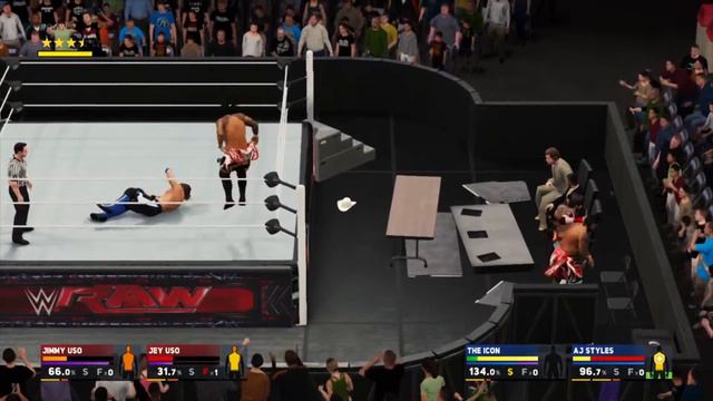 WWE 2K17 The Icon & AJ Styles Vs Jimmy & Jey Uso смотреть онлайн