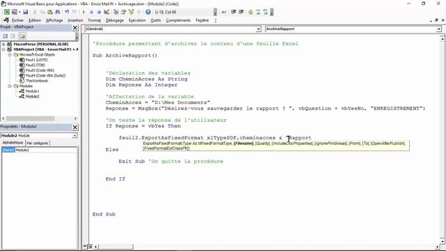 VBA Excel - Archivage et Envoi Mail (Module 1) смотреть онлайн