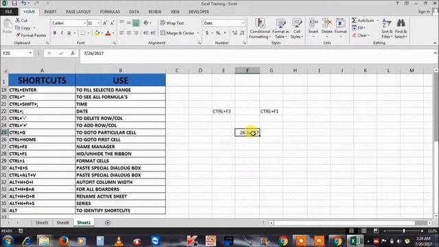 EXCEL 2013 SHORTCUT KEYS TUTORIALS - CLASS 2 - ENGLISH смотреть онлайн