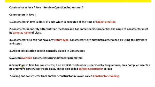 Java Constructor смотреть онлайн