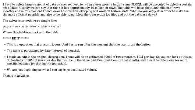 Databases: Deleting large amount of data in ORACLE смотреть онлайн