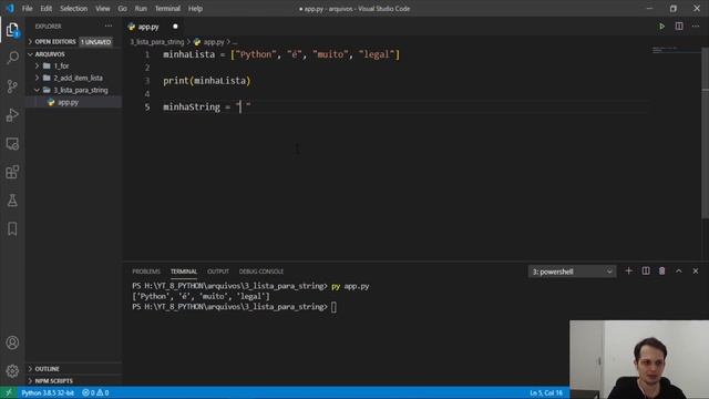Converter lista para string com Python 3 смотреть онлайн