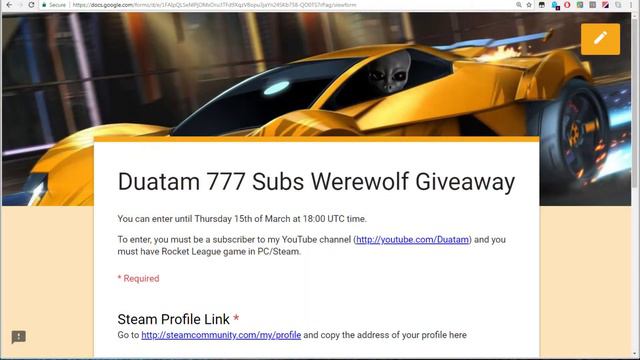 777 SUBS WEREWOLF GIVEAWAY | Rocket League смотреть онлайн