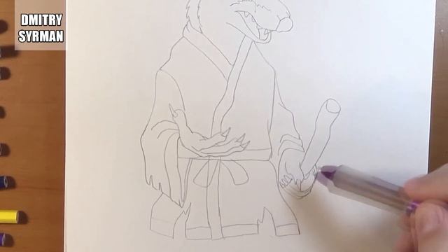 How to draw Splinter, ninja turtles, Как нарисовать Сплинтера смотреть онлайн