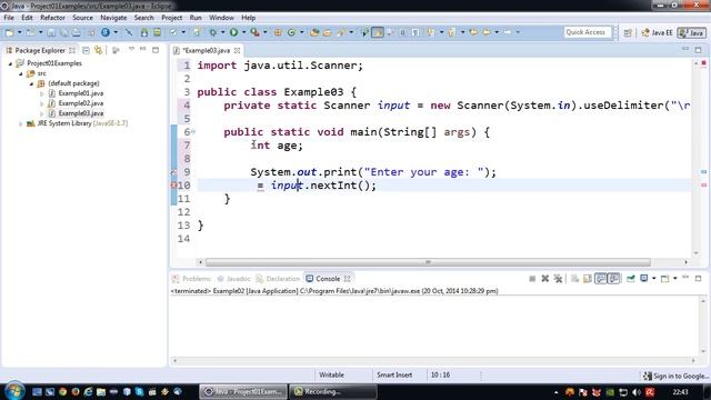 Java Tutorial - 03 - Reading Keyboard Input in Java using Scanner смотреть онлайн
