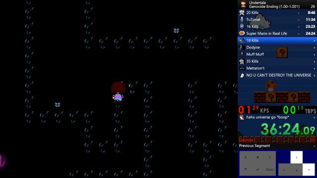 Undertale Genocide Speedrun (1.00) in 1:12:38 смотреть онлайн