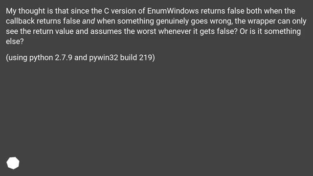 I'm not sure win32gui.EnumWindows is working properly смотреть онлайн