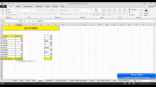 How to learn Microsoft Excel formula in Urdu/Hindi (Part-01) смотреть онлайн