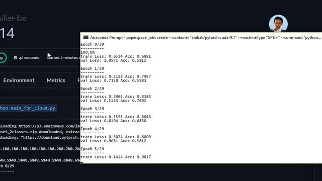 imageclassifier-ibe training 300 images using ResNet-18 initial weights in GPU+ Paperspace смотреть онлайн