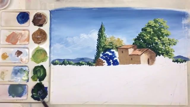 "Lavender field in Provence" landscape. How to paint ?ACRYLIC tutorial DEMO смотреть онлайн